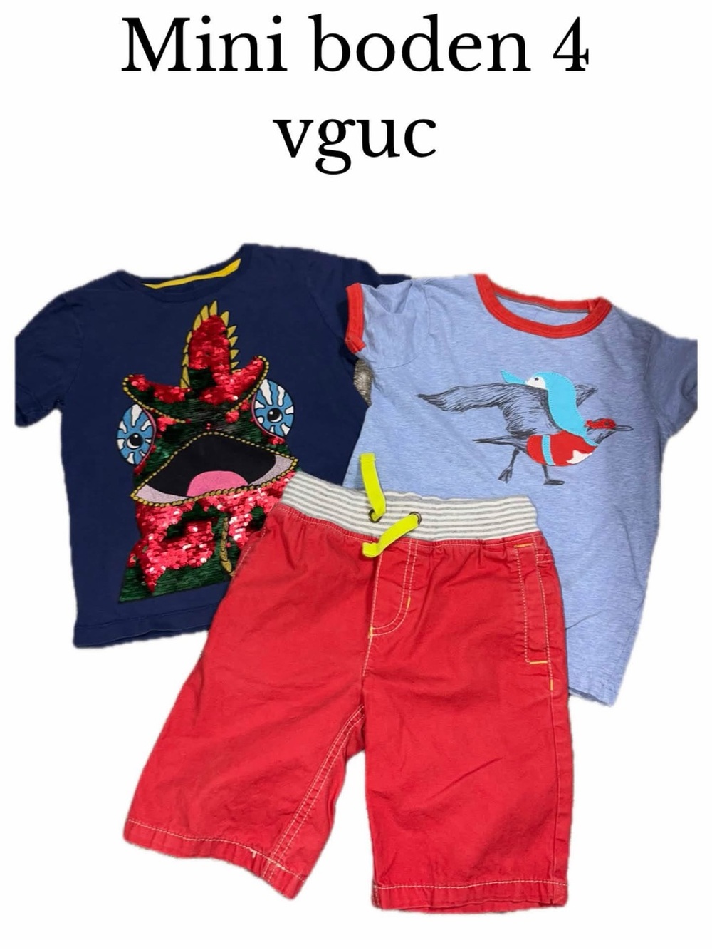 Mini boden boys size 4 shirts and shorts bundle